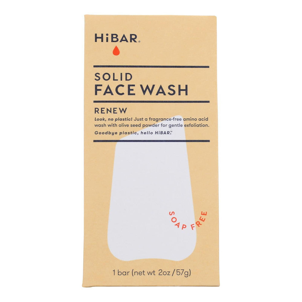 HiBar Soap Free Solid Face Wash, Renew, 2 Oz